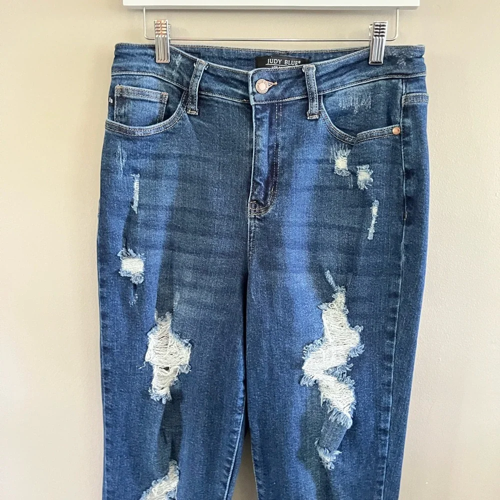 Judy Blue Jeans Distressed Boyfriend Fit Stretch‎ Denim size 28